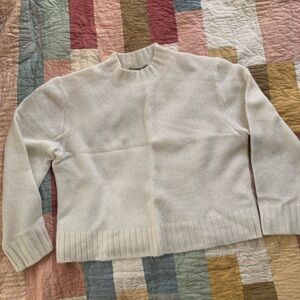 Cream Everlane Mockneck Sweater